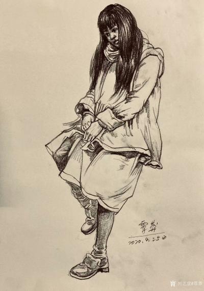 覃莽日记-人物肖像速写作品欣赏，覃莽2020五一假期人物速写习作汇总，请欣赏。【图5】