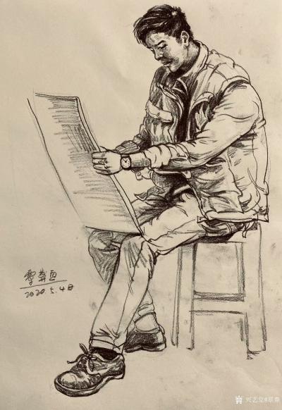覃莽日记-人物肖像速写作品欣赏，覃莽2020五一假期人物速写习作汇总，请欣赏。【图6】