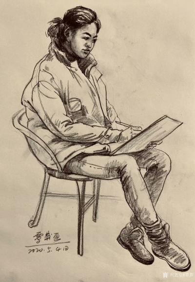 覃莽日记-人物肖像速写作品欣赏，覃莽2020五一假期人物速写习作汇总，请欣赏。【图7】