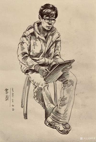 覃莽日记-人物肖像速写作品欣赏，覃莽2020五一假期人物速写习作汇总，请欣赏。【图8】