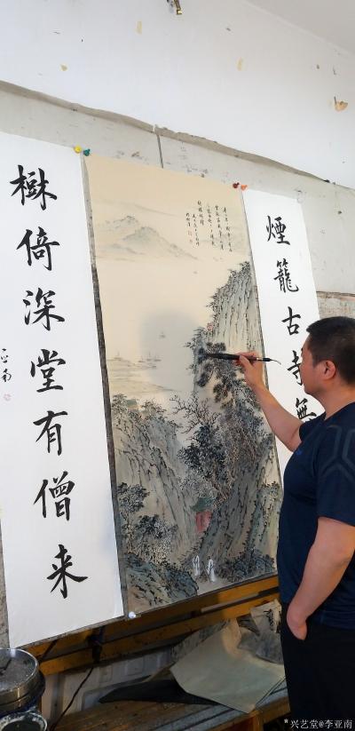 李亚南日记-国画山水画《烟笼古寺》，作品尺寸150cmx70cm；
第二幅国画人物山水画《【图3】