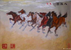 艺术品图片：艺术家叶英伦国画作品名称《八骏图》价格6200.00 元