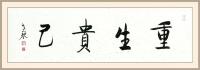 艺术家秦发艺日记:书法作品《重生贵己》；
  “重生贵己”，是古代哲学思想。【图0】