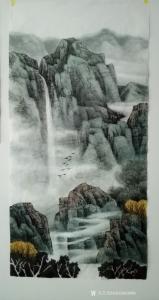 艺术品图片：艺术家18365693989国画作品名称《清江雨后.秋韵》价格500.00 元