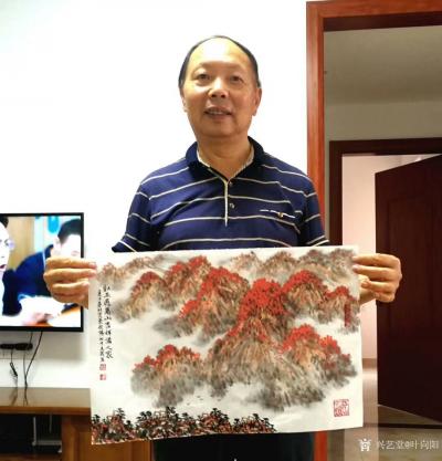 叶向阳日记-国画山水画《红玉遍万山吉祥满人家》，翰墨颂中华庚子年春叶向阳七十五岁作于北京。
【图4】