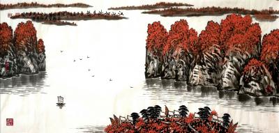 叶向阳日记-国画山水画《江山如此多娇》，翰墨颂中华庚子年春月叶向阳七十五岁画於北京；
感谢【图1】