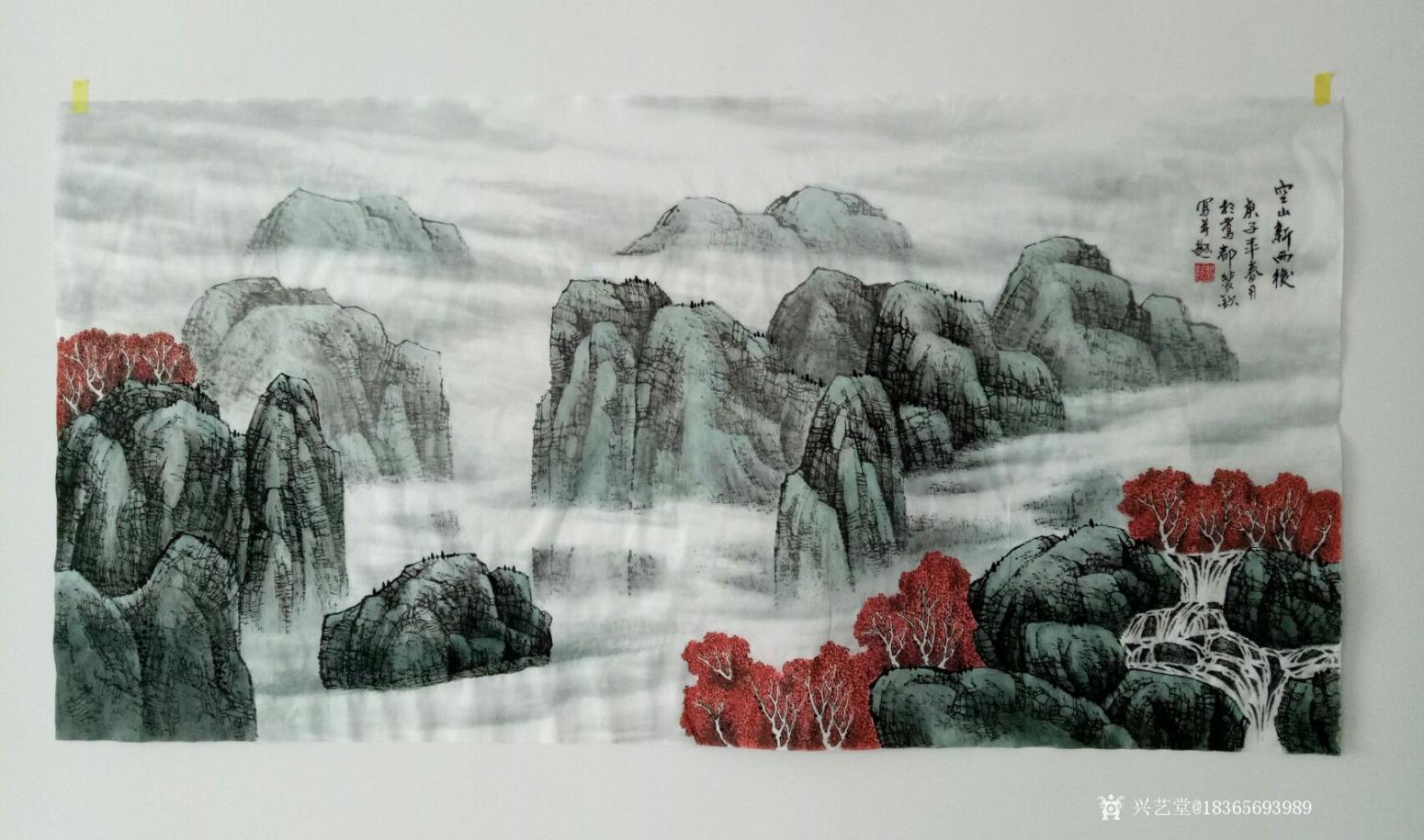 18365693989国画作品《清江雨后.秋韵》【图3】