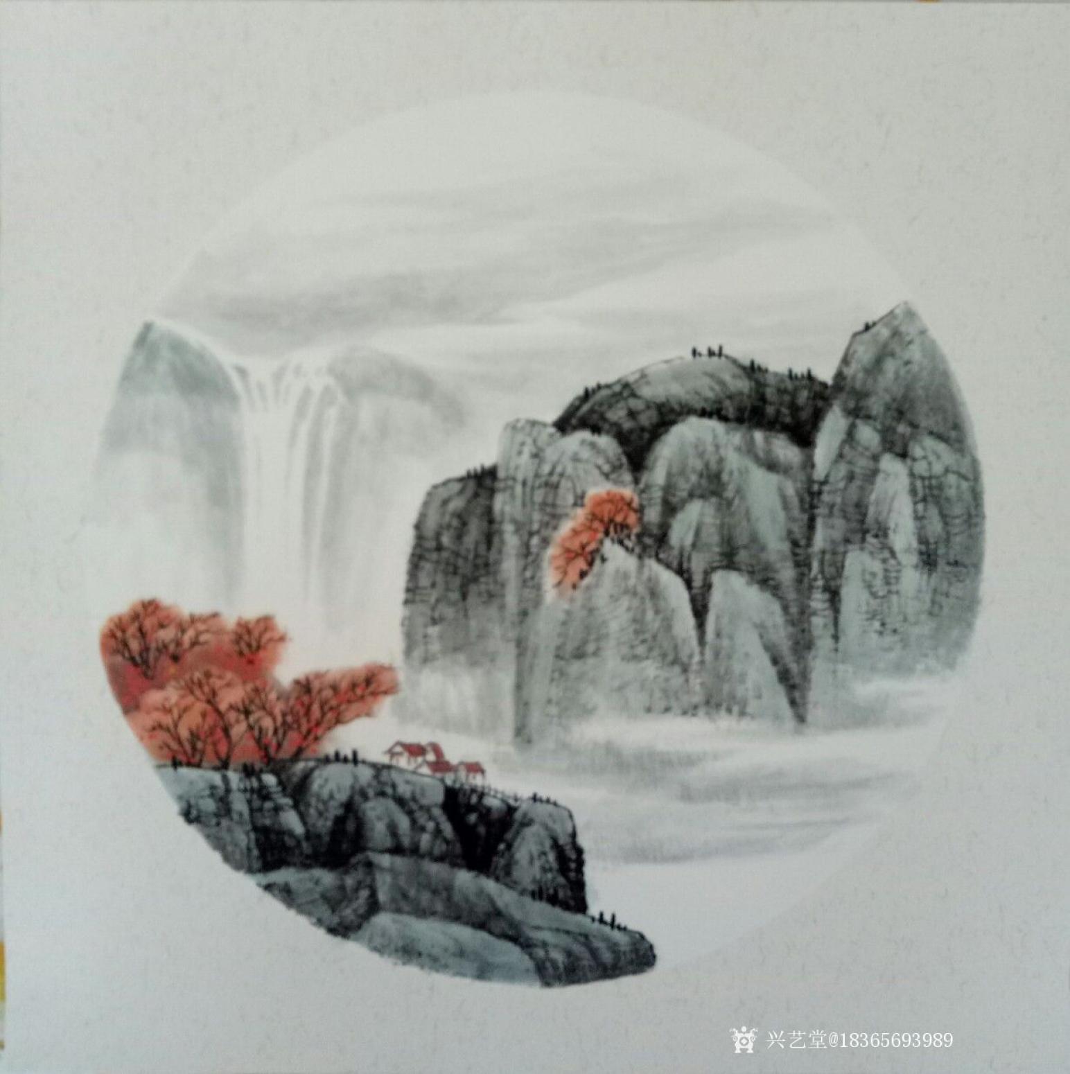 18365693989国画作品《山水画小品》【图1】