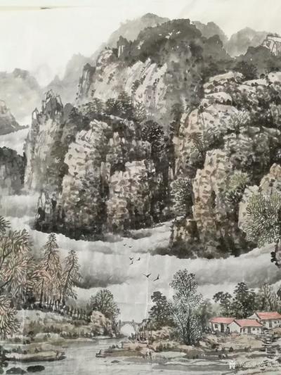 陈庆明日记-新创作的6尺国画山水画作品《春之韵》，愿祖国的江山春意盎然，人民安居乐业，愿朋友【图2】