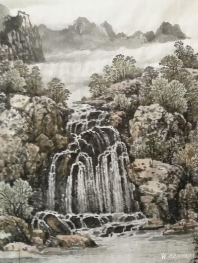 陈庆明日记-新创作的6尺国画山水画作品《春之韵》，愿祖国的江山春意盎然，人民安居乐业，愿朋友【图4】