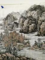 艺术家陈庆明日记:新创作的6尺国画山水画作品《春之韵》，愿祖国的江山春意盎然，【图5】