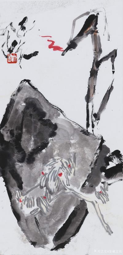 鉴藏文化日记-胡画胡说——《卅又二》图文——崔大有
画不可无理，但妙不在理。
笔墨是一种素【图7】