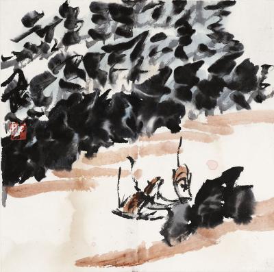 鉴藏文化日记-胡画胡说——《卅又二》图文——崔大有
画不可无理，但妙不在理。
笔墨是一种素【图24】