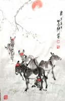 艺术家王文明日记:国画写意毛驴作品，“终生无所求，但得草饱腹。”庚子年夏月王文【图1】