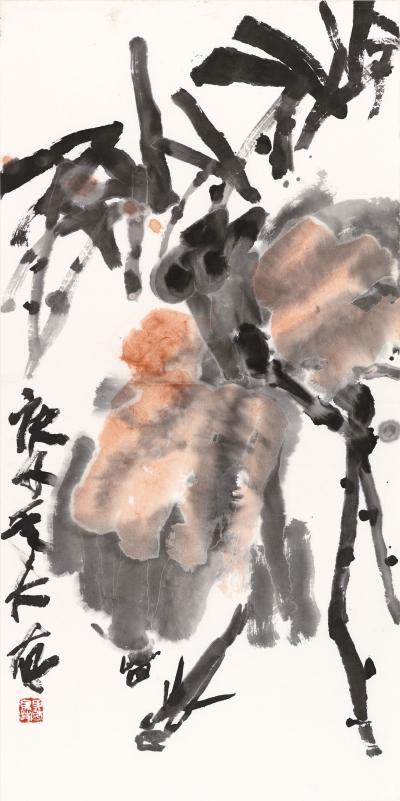 鉴藏文化收藏-作品名称：更听得西风起；类别：写意花鸟画；
尺寸：66:33
款识：己亥
【图1】