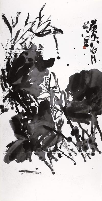 鉴藏文化日记-作品名称：雨洗溪光净，类别：写意花鸟画；
尺寸：66:33
款识：己亥
钤【图1】