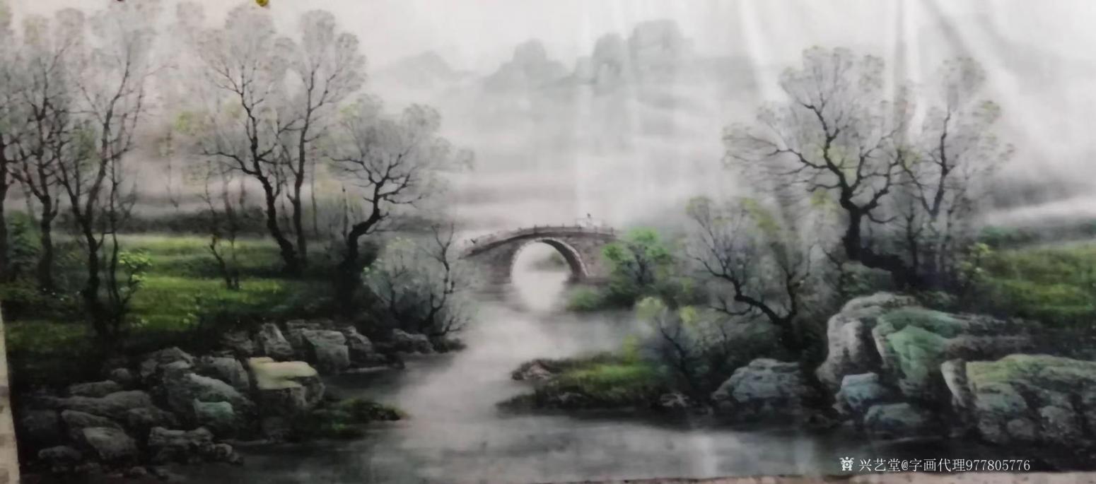 字画代理威977805476国画作品《赵书茂山水画送领导》