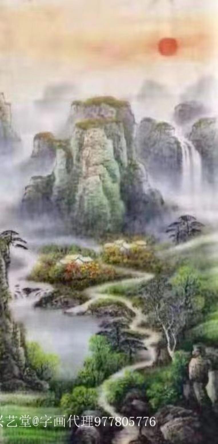 字画代理威977805476国画作品《赵书茂国画装饰山水》【图0】