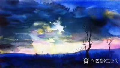 王征明日记-黑属于无色系，在色彩画中很难相融，若用的好画面干净纯美，用不好则画面脏乱灰。近代【图1】