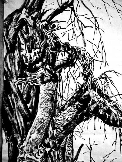 马培童日记-童心写历（6）焦墨画大写意特色三（下笔一气而成）。
  焦墨大写意也要一气呵成【图3】