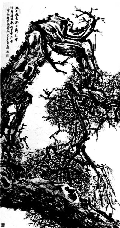 马培童日记-童心写历（6）焦墨画大写意特色三（下笔一气而成）。
  焦墨大写意也要一气呵成【图4】