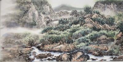 郑诚日记-国画山水画写生作品《大柳树院子》《十七号大桥》，请欣赏；
庚子年仲夏社川河大柳【图2】