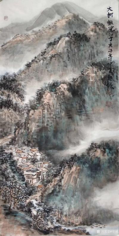 郑诚日记-国画山水画写生作品《大柳树院子》《十七号大桥》，请欣赏；
庚子年仲夏社川河大柳【图3】