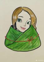 艺术家刘晓宁日记:萌萌哒漫画版肖像小粽子，可爱的小粽子，想被“包”吗？50元一【图1】