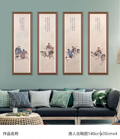 李亚南日记-国画人物画《唐人击鞠图》作品尺寸140cmx35cmx4；
李亚南，1973年【图1】