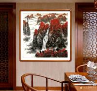 艺术家叶向阳日记:国画山水画《鸿运当头银瀑欢歌》，庚子年夏月叶向阳七十五岁画於【图0】