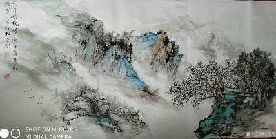 李玉凤收藏-著名书画家卢光华院长,中国美家协会会员！
 精心创作的四尺整张国画山水画《天井【图3】