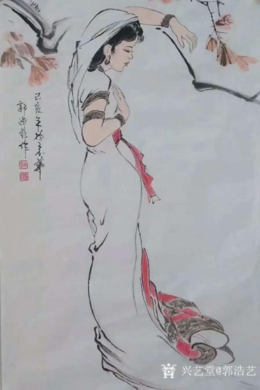 郭浩艺国画作品《仕女人物画-长摆裙》【图0】