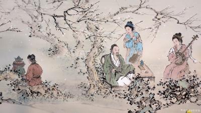 李亚南日记-国画人物画作品《桃花诗意图》尺寸六尺横幅200cmx70cm；
作者：李亚南，【图3】