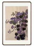 艺术家石广生日记:国画花鸟画《喇叭花》作品尺寸三尺竖幅55X100cm;
 【图0】