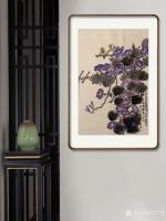 艺术家石广生日记:国画花鸟画《喇叭花》作品尺寸三尺竖幅55X100cm;
 【图2】