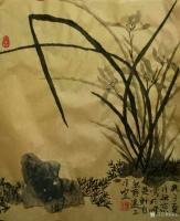 艺术家梁京日记:自然野逸国画花鸟画水墨兰花作品欣赏；
 庚子年夏月梁京写於【图0】