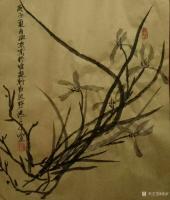 艺术家梁京日记:自然野逸国画花鸟画水墨兰花作品欣赏；
 庚子年夏月梁京写於【图1】