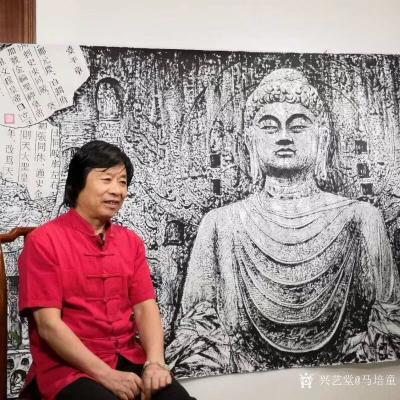 马培童日记-《焦墨画佛造像，佛缘传递正能量》马培童焦墨画感悟笔记（155）
  焦墨画佛造【图2】