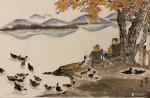 石广生日志-国画山水画《湖畔花鸭》，作品尺寸三尺竖幅，庚子年石广生表意画【图3】