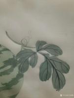 艺术家马晓薇日记:为学员示范水果国画白描写生画法；西瓜写生、葡萄写生；【图1】