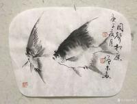 艺术家冯增木日记:杂纸杂画一一试用各种不同的纸作画，画出来的鱼效果也各有千秋！【图0】
