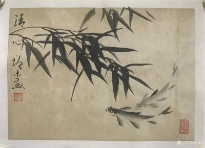 冯增木日记-杂纸杂画一一试用各种不同的纸作画，画出来的鱼效果也各有千秋！请欣赏【图2】