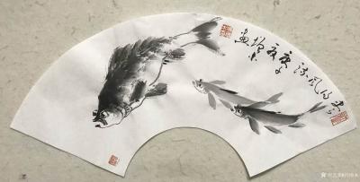 冯增木日记-杂纸杂画一一试用各种不同的纸作画，画出来的鱼效果也各有千秋！请欣赏【图4】