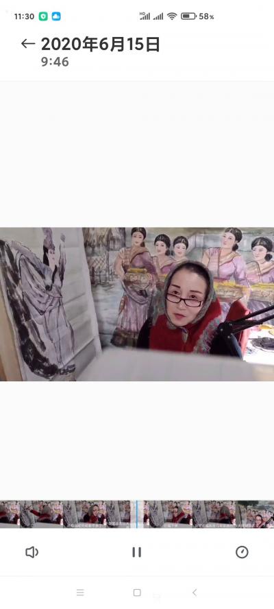 当代书画名家—缪月红日记-2020年5月，这是我在自己的工作室继续创作这幅已近尾声的人物舞蹈作品。此舞蹈模【图3】