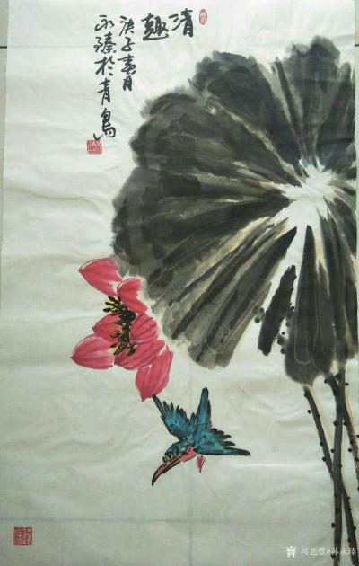 孙永臻生活-作品名称清趣，规格60×97cm,表达荷花出污泥而不染的高贵品质！【图1】