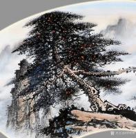 艺术家罗树辉日记:国画山水画松树扇面作品《蛟龙探海》《金龙探爪》；
取诗词诗【图3】