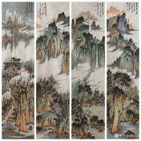 艺术家陈宏洲日记:国画山水画春夏秋冬四条屏《春水满四泽》《夏云多奇峰》《秋月扬【图0】