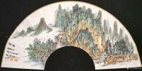 艺术家陈宏洲日记:国画山水画扇面作品《水阔山远》《幽居图》；
 在古代，扇子【图5】