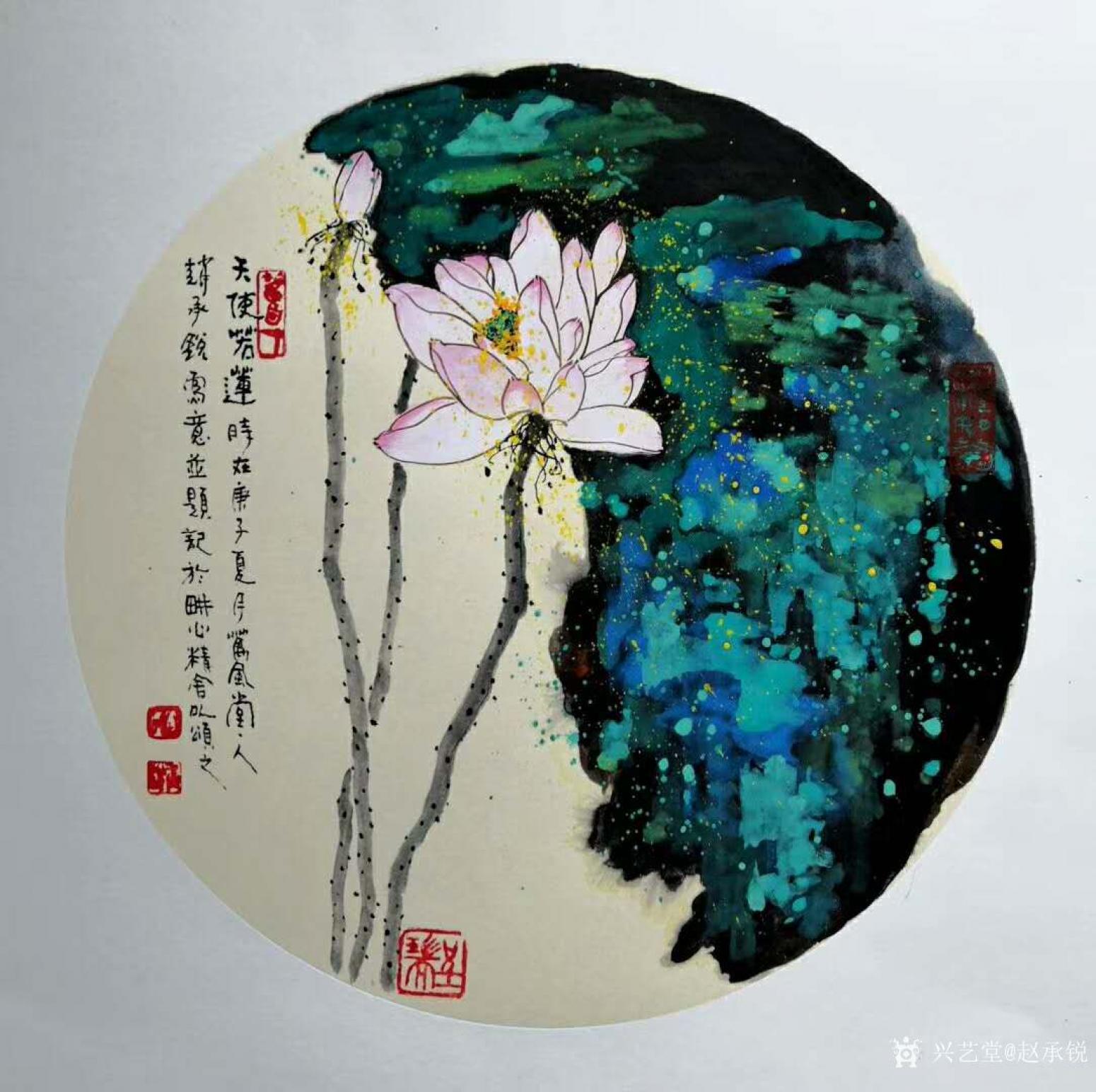 赵承锐国画作品《荷花-天使若莲》【图0】