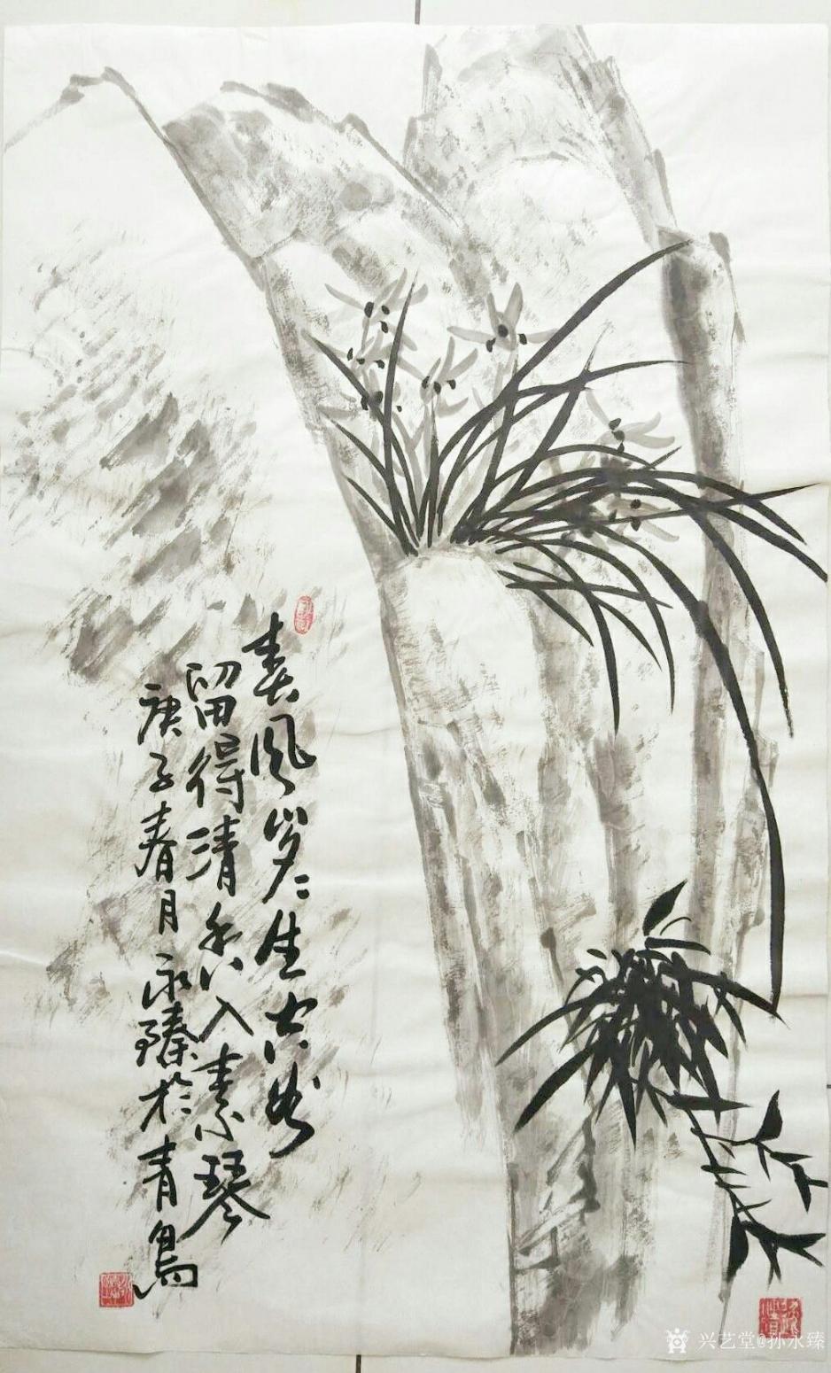 孙永臻国画作品《留得清香入素琴》